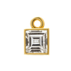 Diamond or Gemstone Square Bezel Drop Charm in 14K Yellow Gold