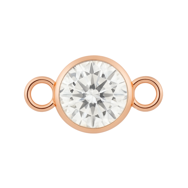 Diamond or Gemstone Bezel Bracelet/Necklace Charm in 14K Rose Gold