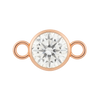 Diamond or Gemstone Bezel Bracelet/Necklace Charm in 14K Rose Gold