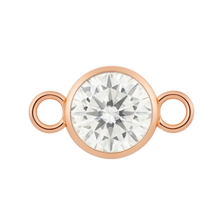 Diamond or Gemstone Bezel Bracelet/Necklace Charm in 14K Rose Gold