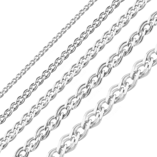 Bulk / Spooled Nonna Chain in Sterling Silver (2.30 mm - 6.30 mm)