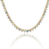 Tennis Necklace with Opal Stones (October Birthstones) in 18K Gold (1.75 mm - 4.0 mm)