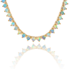 Tennis Necklace with Opal Stones (October Birthstones) in 14K Gold (1.75 mm - 4.0 mm)