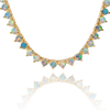Tennis Necklace with Opal Stones (October Birthstones) in 14K Gold (1.75 mm - 4.0 mm)