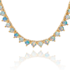 Tennis Necklace with Opal Stones (October Birthstones) in 18K Gold (1.75 mm - 4.0 mm)