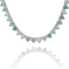 Tennis Necklace with Opal Stones (October Birthstones) in 14K Gold (1.75 mm - 4.0 mm)