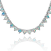 Tennis Necklace with Opal Stones (October Birthstones) in 14K Gold (1.75 mm - 4.0 mm)