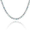Tennis Necklace with Opal Stones (October Birthstones) in 14K Gold (1.75 mm - 4.0 mm)