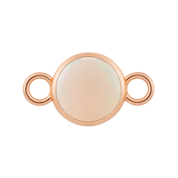 Diamond or Gemstone Bezel Bracelet/Necklace Charm in 14K Rose Gold