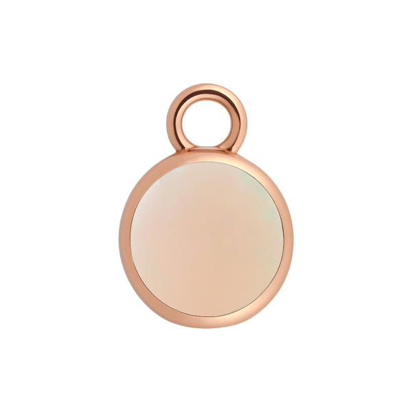 Diamond or Gemstone Bezel Drop Charm in 14K Rose Gold