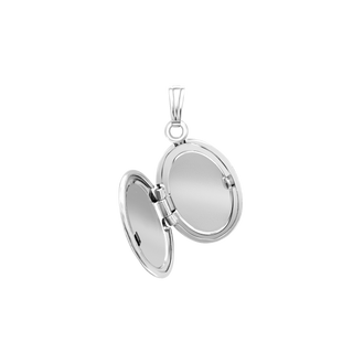 Embossed Oval Locket in Sterling Silver with Optional Engraving (21 x 16 mm)