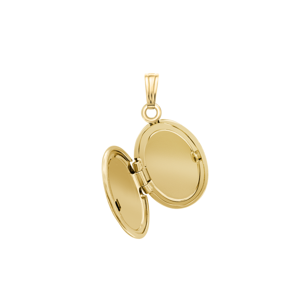 Plain Oval Locket in 14K Gold with Optional Engraving (20 x 11 mm - 30 x 17 mm)