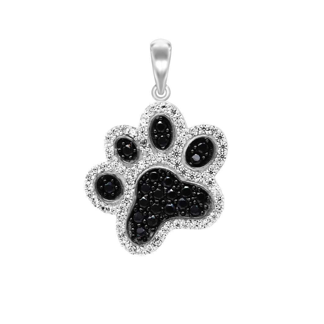 Dog Paw CZ's Charm (26 x 20mm)