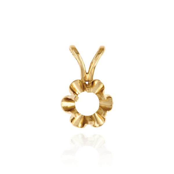 ITI NYC Round Six Prong Buttercup Pendants in 14K Gold (1.75 mm - 6.50 mm)