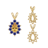 ITI NYC 10 Stone Pear Shape Cluster Pendants (5.00 x 3.00 mm - 7.00 x 5.00 mm)