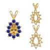ITI NYC 10 Stone Pear Shape Cluster Pendants (5.00 x 3.00 mm - 7.00 x 5.00 mm)