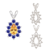 ITI NYC 10 Stone Pear Shape Cluster Pendants (5.00 x 3.00 mm - 7.00 x 5.00 mm)