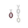 ITI NYC 12 Stone Marquise Shaped Cluster Pendants (4.00 x 1.75 mm - 12.00 x 6.00 mm)