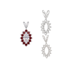 ITI NYC 12 Stone Marquise Shaped Cluster Pendants (4.00 x 1.75 mm - 12.00 x 6.00 mm)