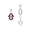 ITI NYC 12 Stone Marquise Shaped Cluster Pendants (4.00 x 1.75 mm - 12.00 x 6.00 mm)