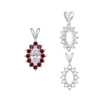 ITI NYC 12 Stone Marquise Shaped Cluster Pendants (4.00 x 1.75 mm - 12.00 x 6.00 mm)