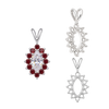 ITI NYC 12 Stone Marquise Shaped Cluster Pendants (4.00 x 1.75 mm - 12.00 x 6.00 mm)