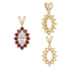 ITI NYC 12 Stone Marquise Shaped Cluster Pendants (4.00 x 1.75 mm - 12.00 x 6.00 mm)