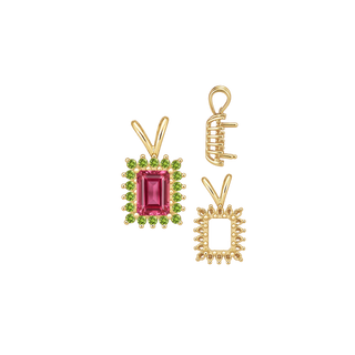 ITI NYC Emerald Shape Cluster Pendants (14-18 Side Stones | 6.00 x 4.00 mm - 10.00 x 8.00 mm)