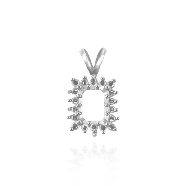 ITI NYC Emerald Shape Cluster Pendants (14-18 Side Stones | 6.00 x 4.00 mm - 10.00 x 8.00 mm)