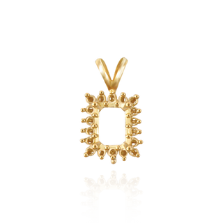 ITI NYC Emerald Shape Cluster Pendants (14-18 Side Stones | 6.00 x 4.00 mm - 10.00 x 8.00 mm)