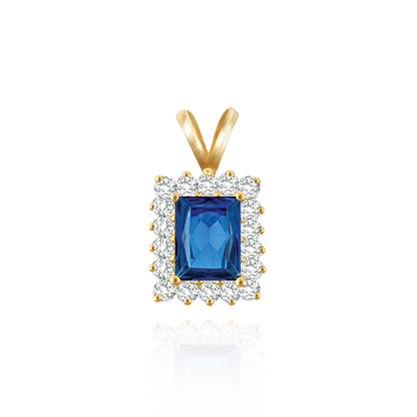 ITI NYC Emerald Shape Cluster Pendants (14-18 Side Stones | 6.00 x 4.00 mm - 10.00 x 8.00 mm)