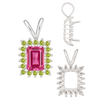 ITI NYC Emerald Shape Cluster Pendants (14-18 Side Stones | 6.00 x 4.00 mm - 10.00 x 8.00 mm)