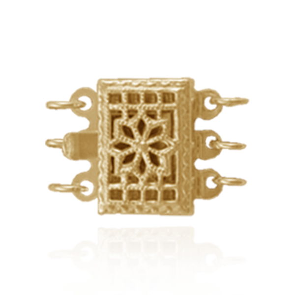 ITI NYC Filigree Rectangle Pearl Clasps (2-3 Strands; 10.5 mm)