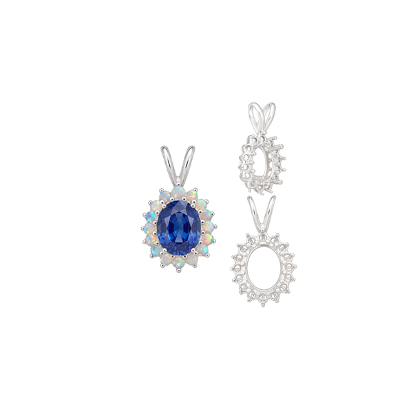 ITI NYC Oval Cluster Pendants (12-16 Side Stones | 6.00 x 4.00 mm - 10.00 x 8.00 mm)