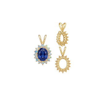 ITI NYC Oval Cluster Pendants (12-16 Side Stones | 6.00 x 4.00 mm - 10.00 x 8.00 mm)