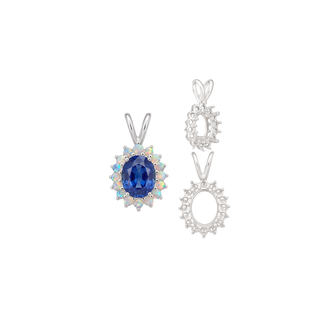 ITI NYC Oval Cluster Pendants (12-16 Side Stones | 6.00 x 4.00 mm - 10.00 x 8.00 mm)