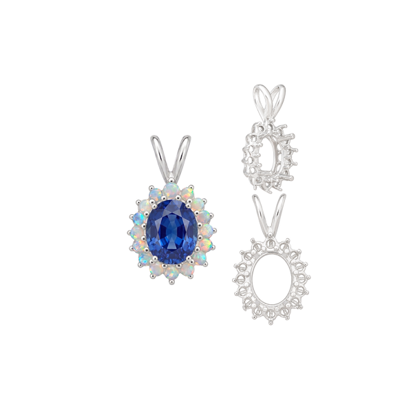 ITI NYC Oval Cluster Pendants (12-16 Side Stones | 6.00 x 4.00 mm - 10.00 x 8.00 mm)