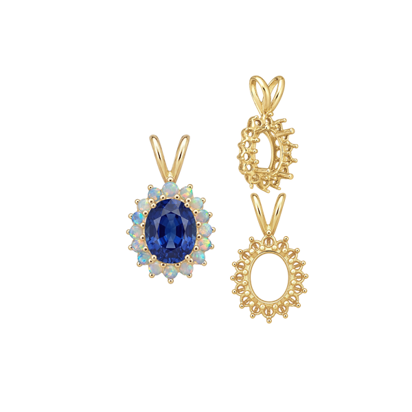 ITI NYC Oval Cluster Pendants (12-16 Side Stones | 6.00 x 4.00 mm - 10.00 x 8.00 mm)