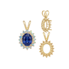 ITI NYC Oval Cluster Pendants (12-16 Side Stones | 6.00 x 4.00 mm - 10.00 x 8.00 mm)
