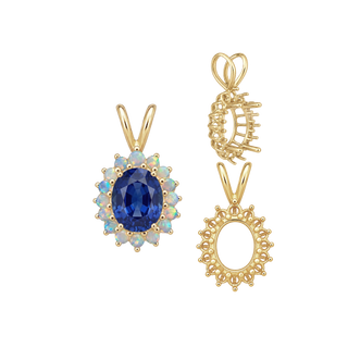 ITI NYC Oval Cluster Pendants (12-16 Side Stones | 6.00 x 4.00 mm - 10.00 x 8.00 mm)