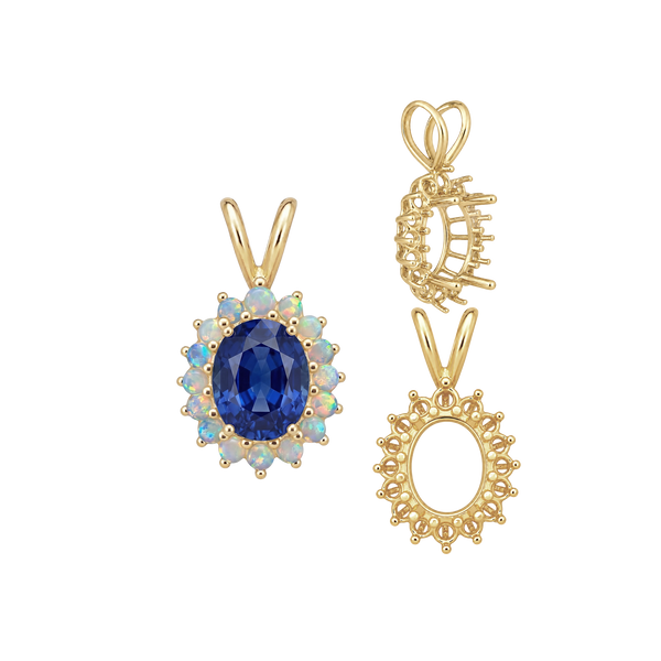ITI NYC Oval Cluster Pendants (12-16 Side Stones | 6.00 x 4.00 mm - 10.00 x 8.00 mm)