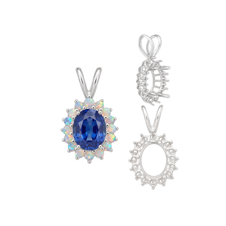 ITI NYC Oval Cluster Pendants (12-16 Side Stones | 6.00 x 4.00 mm - 10.00 x 8.00 mm)