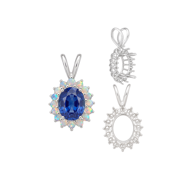 ITI NYC Oval Cluster Pendants (12-16 Side Stones | 6.00 x 4.00 mm - 10.00 x 8.00 mm)