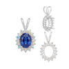 ITI NYC Oval Cluster Pendants (12-16 Side Stones | 6.00 x 4.00 mm - 10.00 x 8.00 mm)