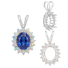 ITI NYC Oval Cluster Pendants (12-16 Side Stones | 6.00 x 4.00 mm - 10.00 x 8.00 mm)