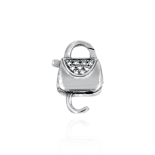 ITI NYC Lobster Pearl Clasps with Diamond Accents (10 x 22 mm)