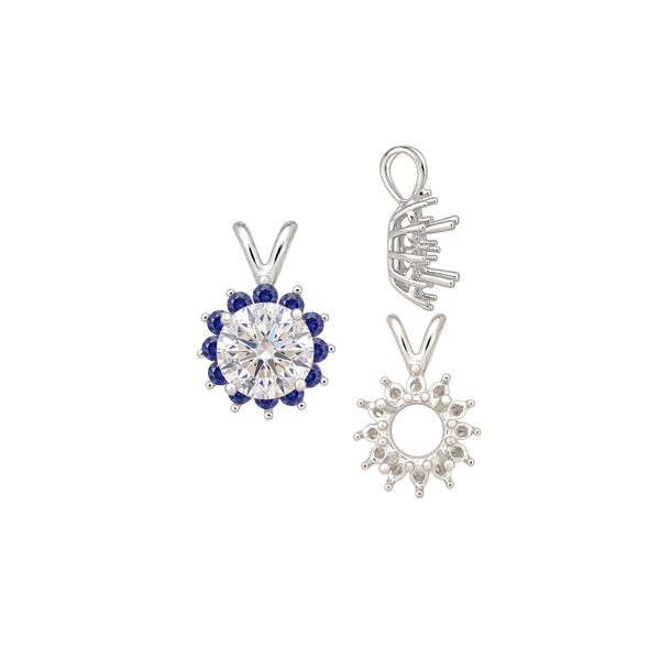 ITI NYC Round Cluster Pendants (8-12 Side Stones | 3.00 mm - 8.00 mm)