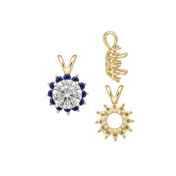 ITI NYC Round Cluster Pendants (8-12 Side Stones | 3.70 mm - 7.50 mm)