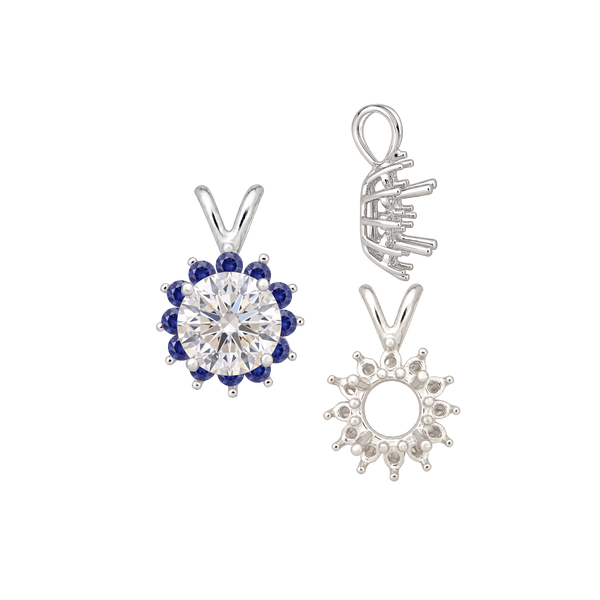 ITI NYC Round Cluster Pendants (8-12 Side Stones | 3.00 mm - 8.00 mm)