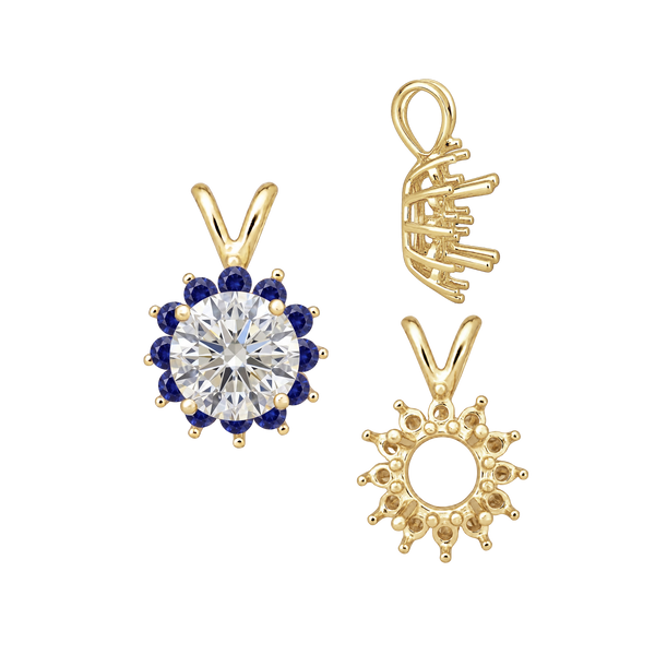 ITI NYC Round Cluster Pendants (8-12 Side Stones | 3.70 mm - 7.50 mm)
